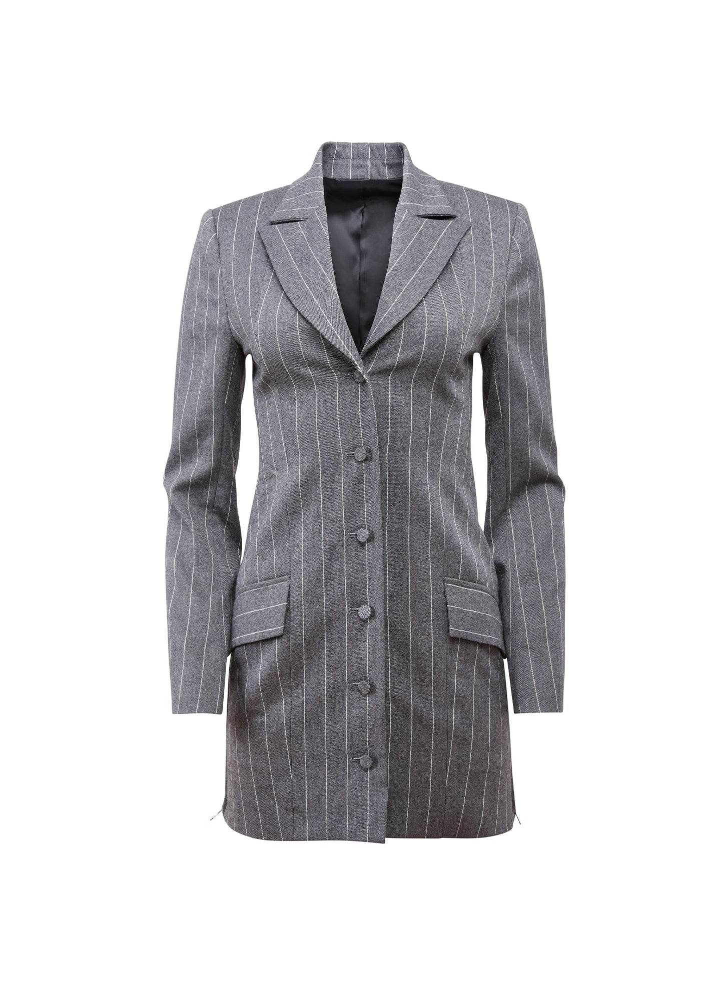 Fleur du Mal Dark Grey Pinstripe Maxwell Blazer Dress