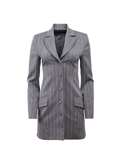 Fleur du Mal Dark Grey Pinstripe Maxwell Blazer Dress