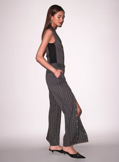 Fleur du Mal Dark Grey Pinstripe Maxwell Undo Me Pant