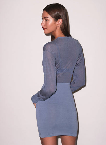 Fleur du Mal Charcoal Blue Kate Mini Dress