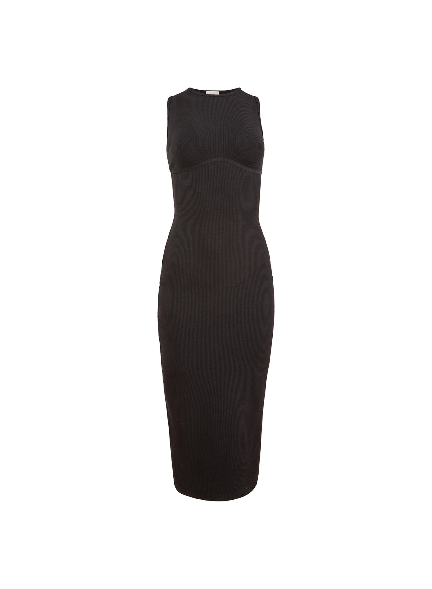 Fleur du Mal Black Hourglass Rib Midi Dress